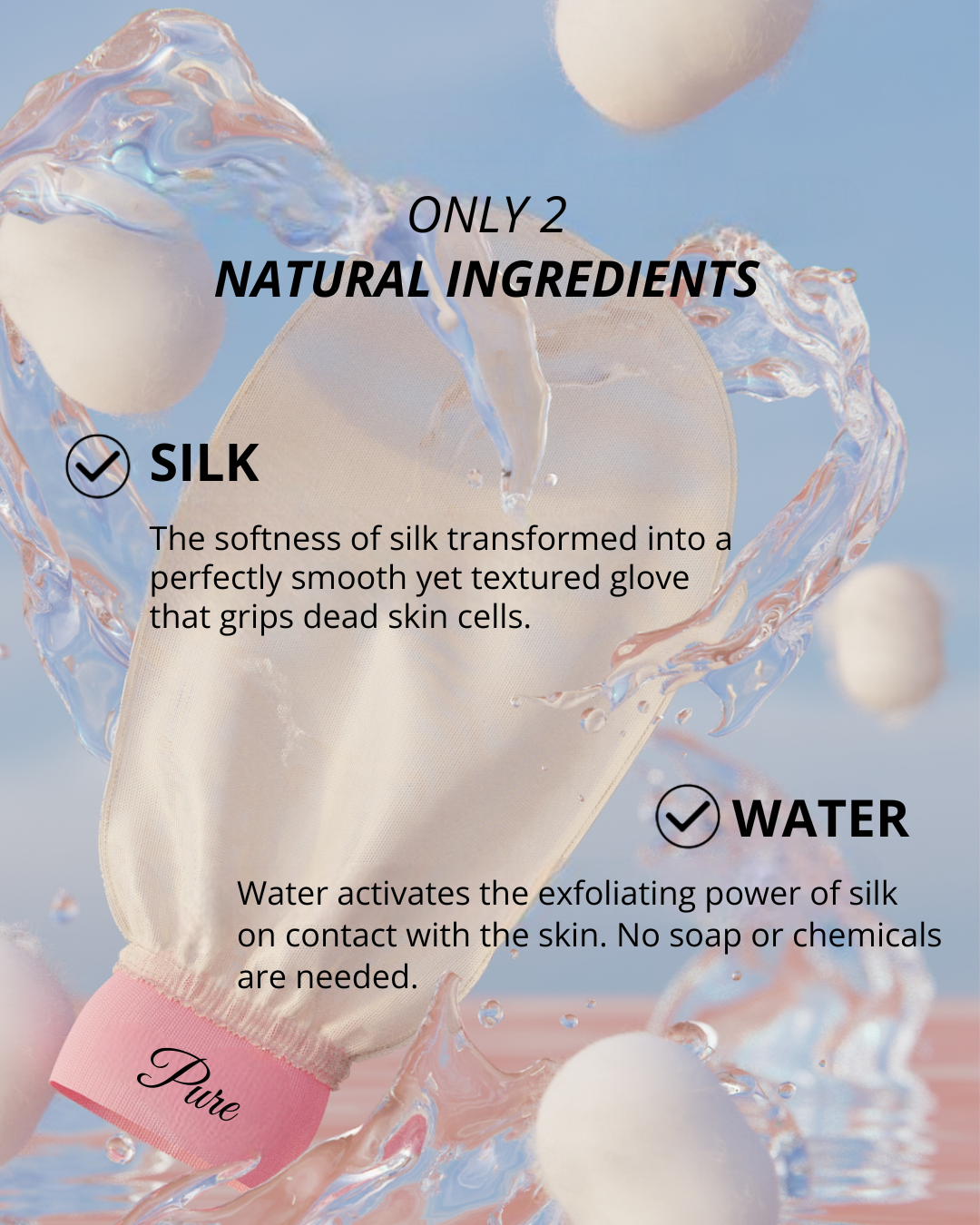 Silk exfoliating glove