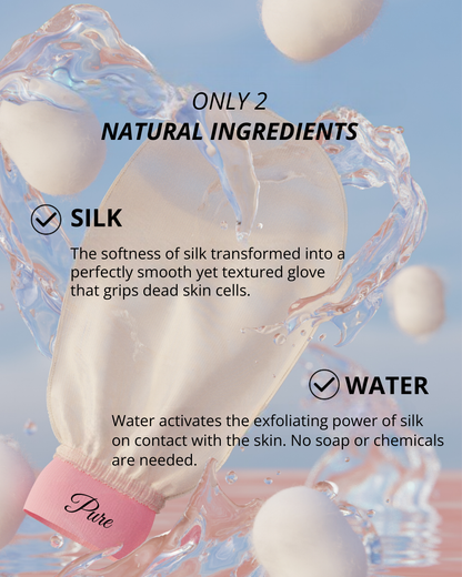 Silk exfoliating glove