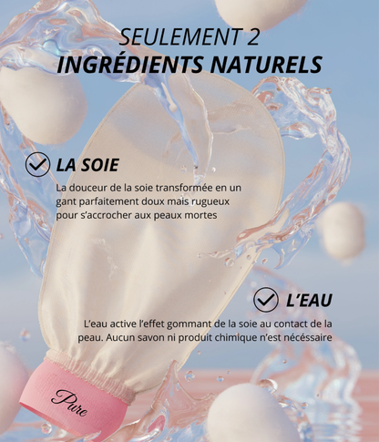 Silk exfoliating glove