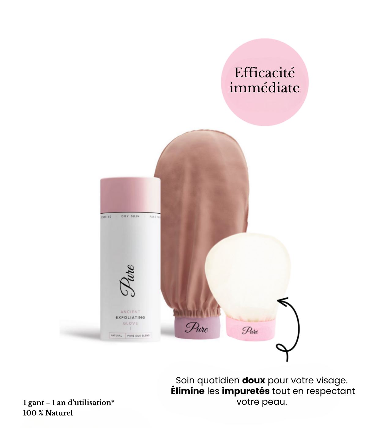 Silk exfoliating glove